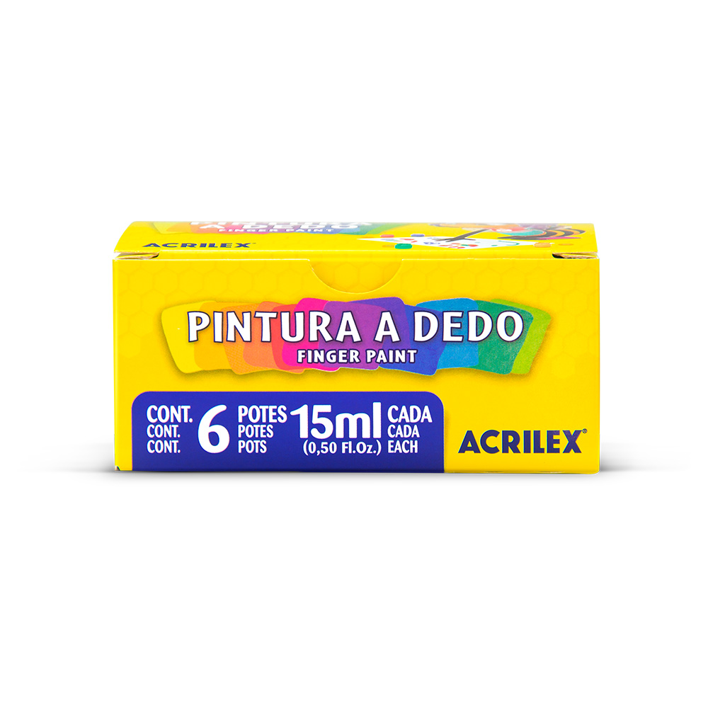 Pintura dedo acrilex 15 ml 6 col