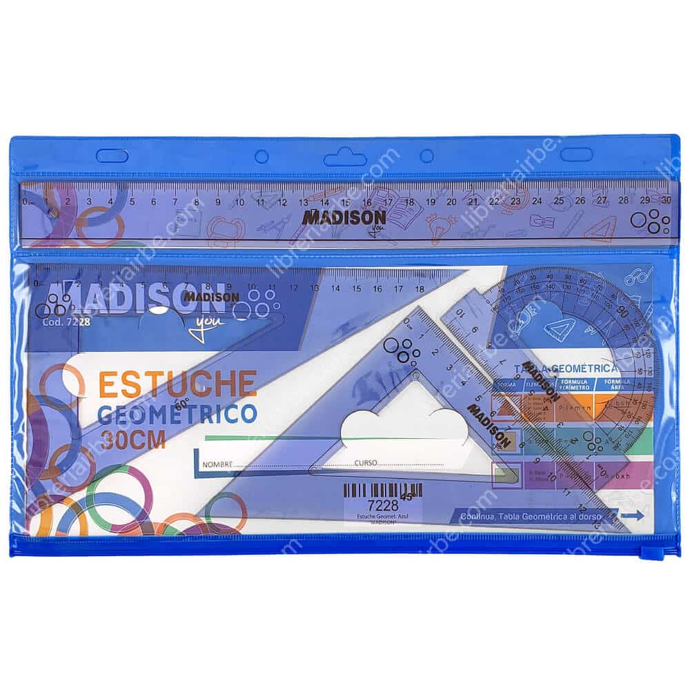 Estuche geometrico c/cierre madison 30cm