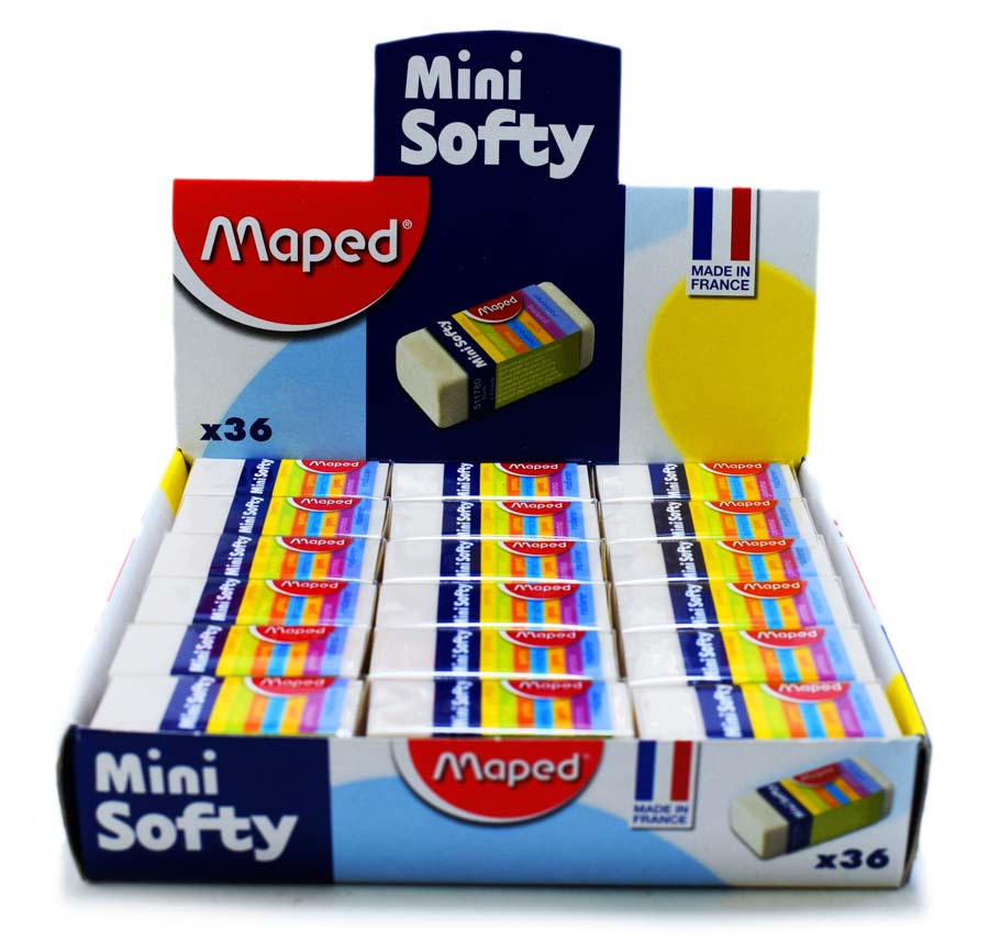 Borrador mini Softy d/plastico maped 36pcs