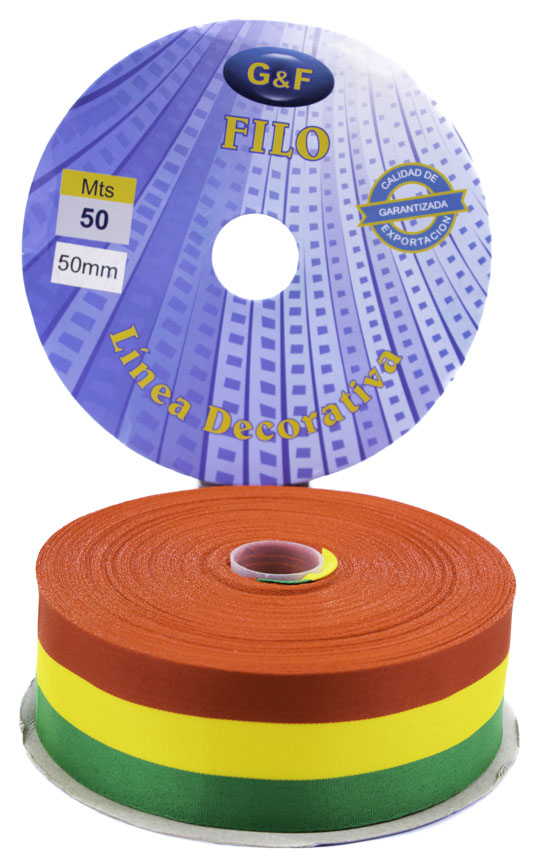 Cinta Tricolor ROLLO Boliviana 50mmx50m