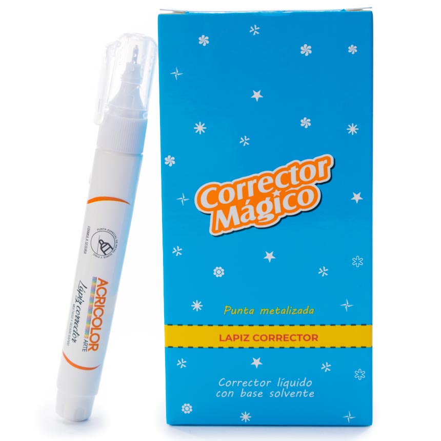 Corrector magico liquido tipo boligrafo GRANDE Acricolor 4.2ml, 12pcs