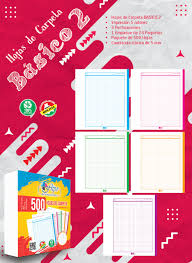 Hojas de carpeta 5 colores FLIPO 500 hojas