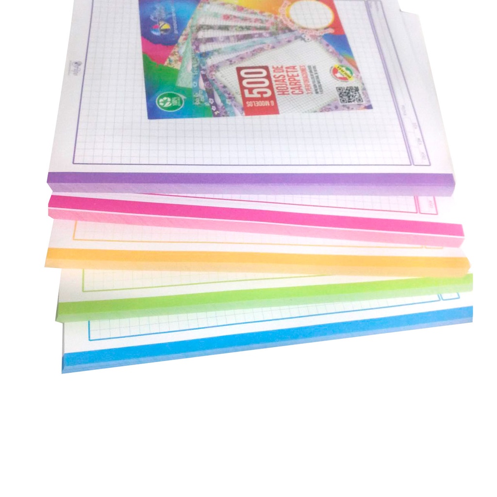 Hojas de carpeta 5 colores FLIPO 500 hojas