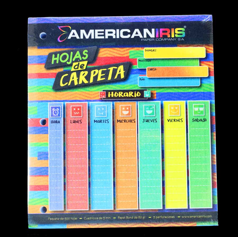 Hojas de carpeta American Iris COLOR 500H