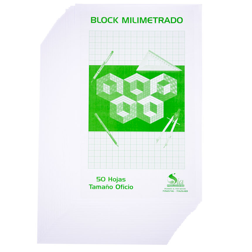 Hoja milimetrada  Oficio 50hjs