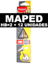 Lapiz Negro grafito PEPs MAPED c/goma HB 12PCS