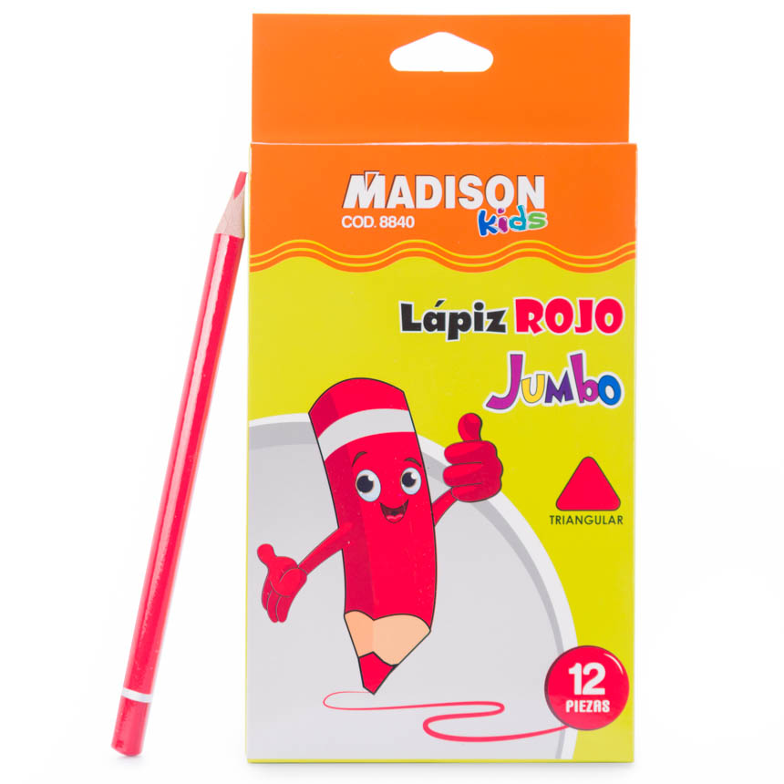 Lapiz Rojo Jumbo Madison 24 pcs