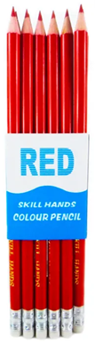 Lapiz Rojo Skill Hands + Goma 12pcs