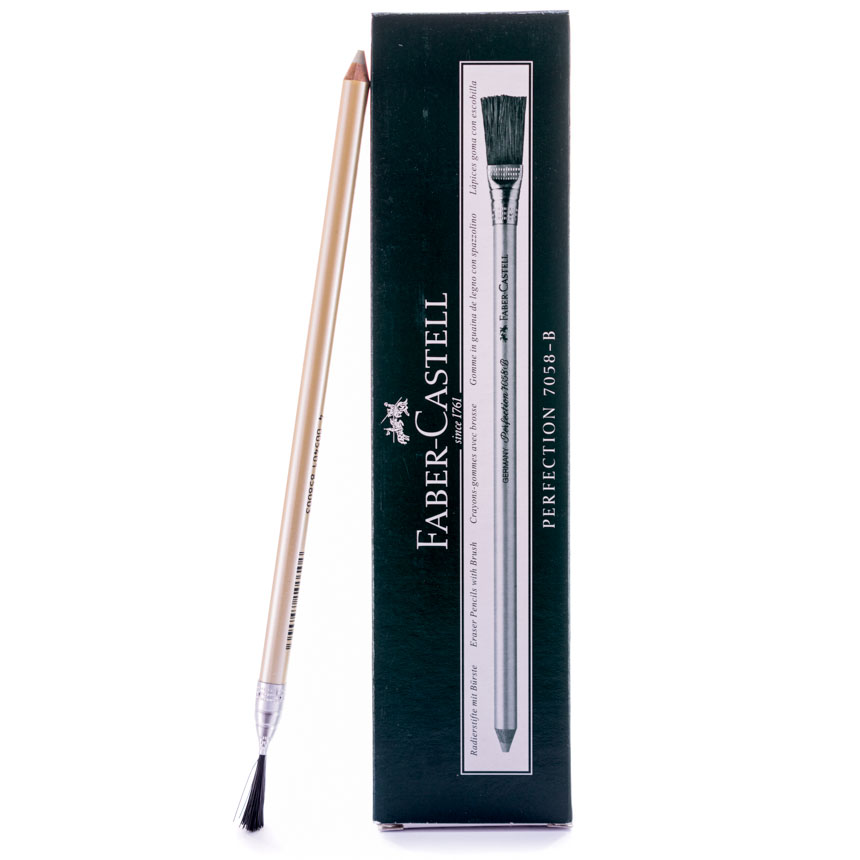 Lapiz de borrar Perfection 7058-B con cepillo Faber Castell 12pcs