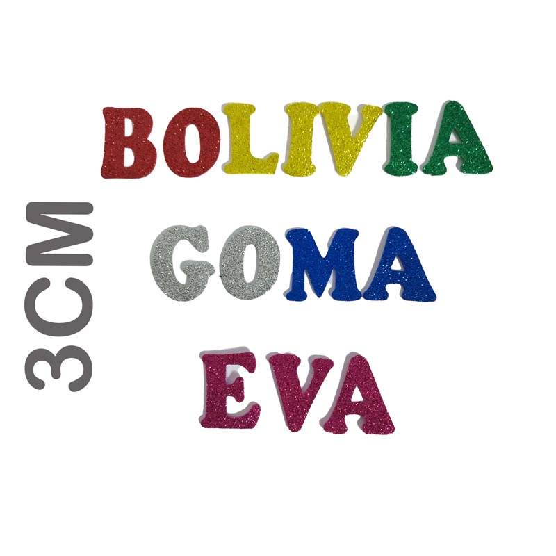 Letras en goma eva  MEDIANO 3cm Troquebol bolsa de 52pcs