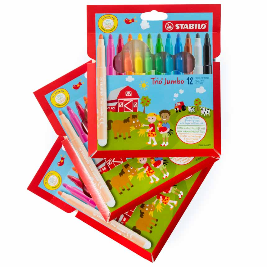 Marcador Jumbo Trio Stabilo 12 Colores