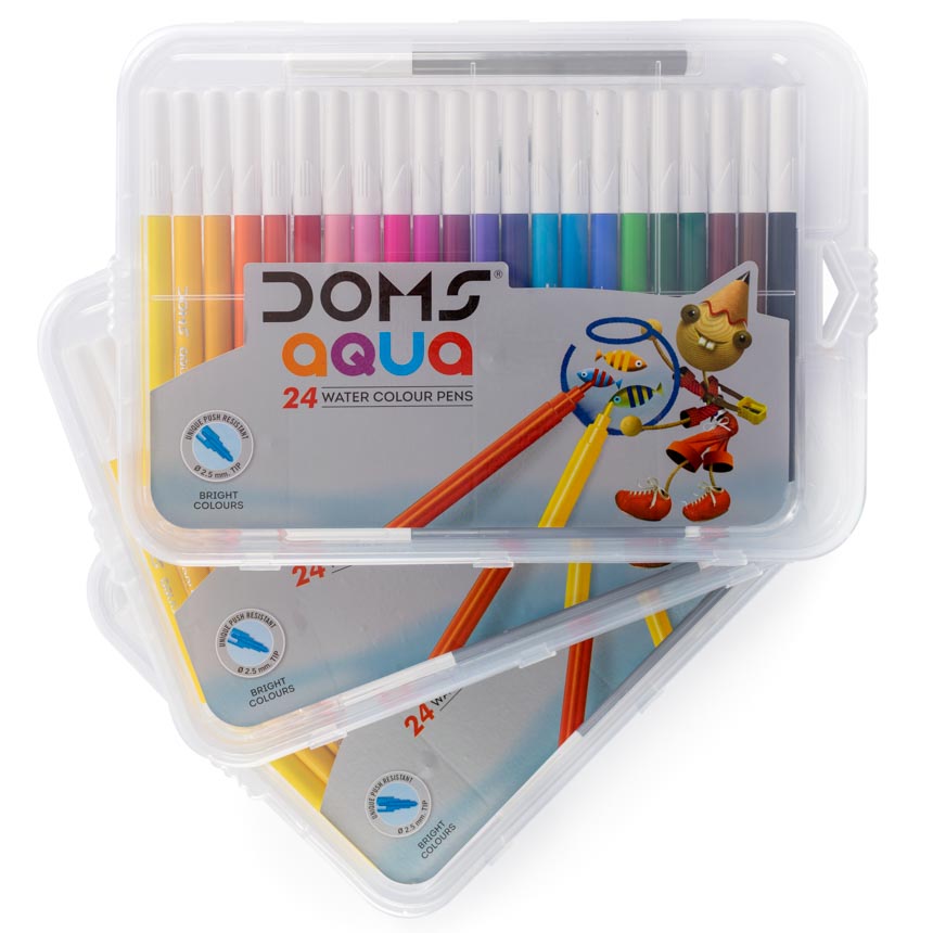 Marcador aqua 2.5mm Tip estuche rígido DOMS 24 colores