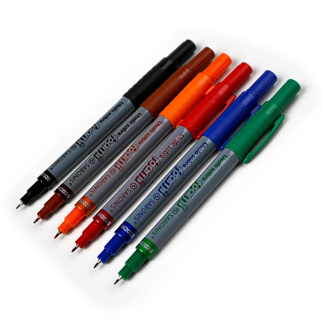 Marcador Permanente Doble Punta Para Goma Eva M2020 Sabonis 6 Colores