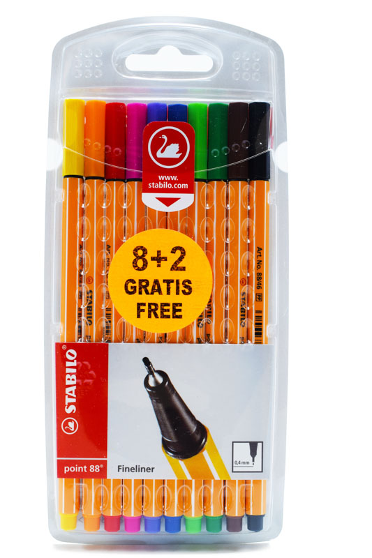 Micropunta stabilo point 88 blister 10 colores