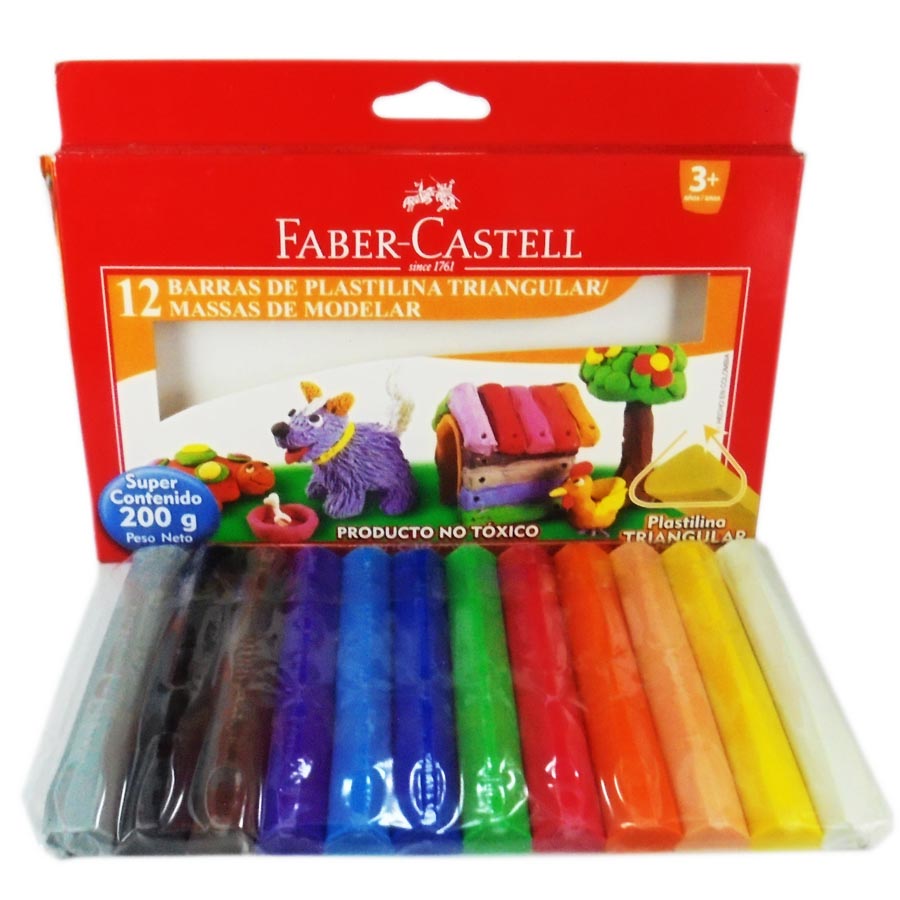 Plastilina Triangular Faber Castell 12 barras