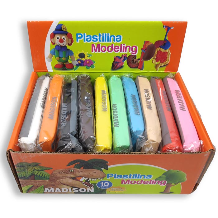 Plastilina modeling marqueta Madison barras gigantes 10 colores