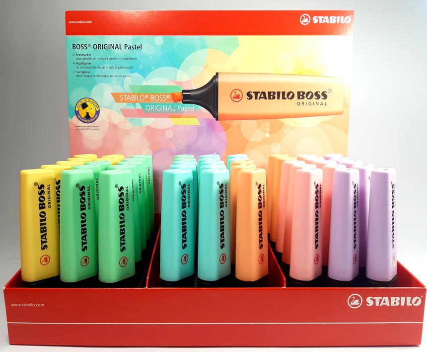 Resaltador Pastel Stabilo Boss Exhibidor 45Pcs