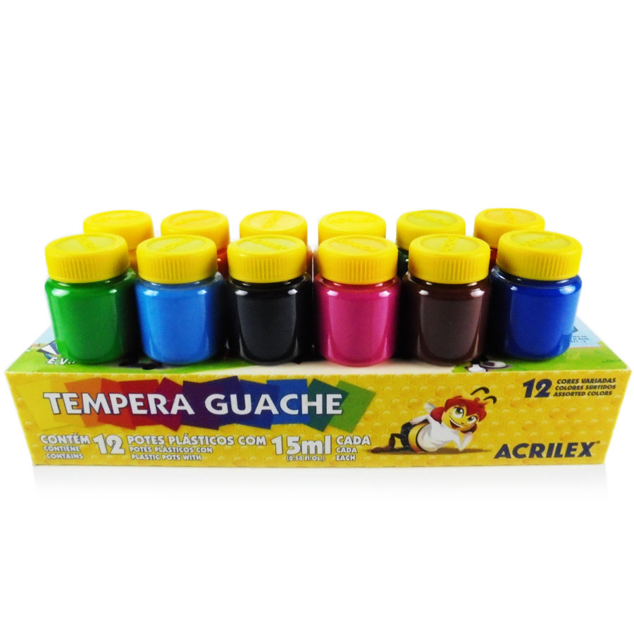 Tempera Guache 12 colores Acrilex