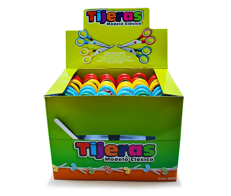 Tijera escolar mango engomado 24pcs