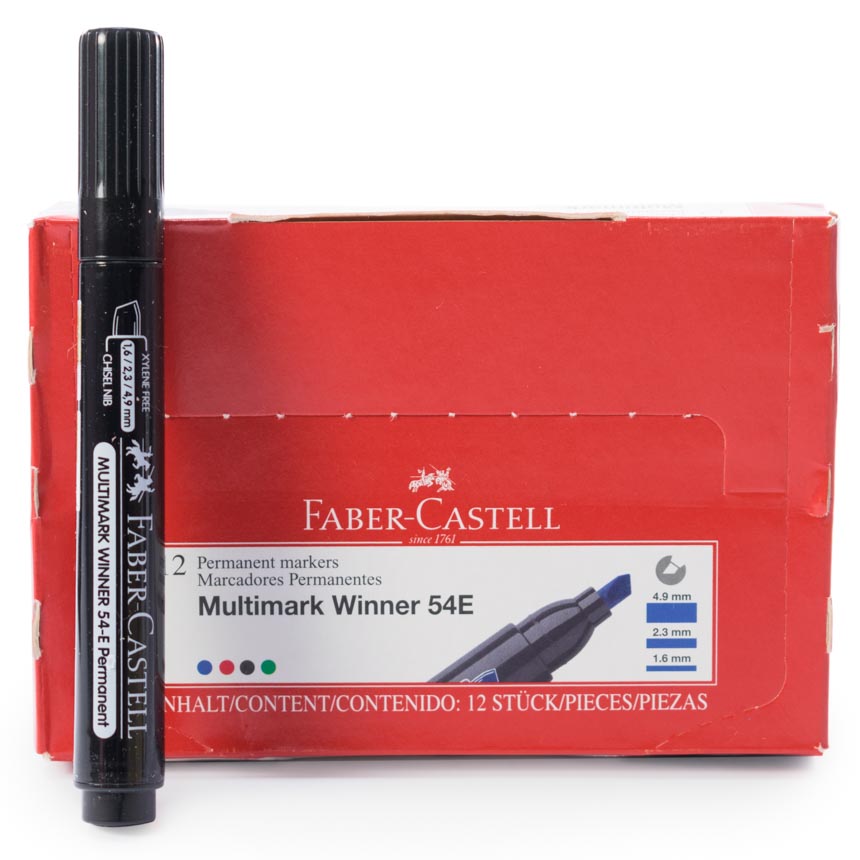 Marcador 54E  Permanente Faber Castell 12pcs