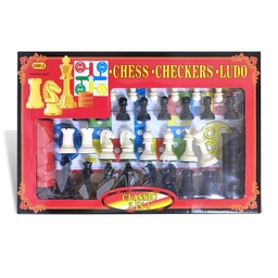 [8833] Ajedrez checkers y ludo GINGANTE clasico 3 en 1