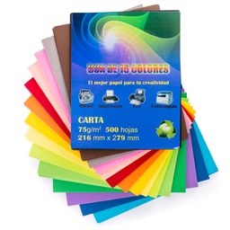 [B15-CA] Bon de 15 colores 500 hojas Carta