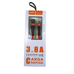 [E4374] Cable usb datos y carga rapida V8 turbo de 3.8A, cod. E4374 Ewtto 1m