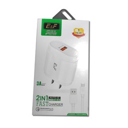 [EF-FS11] Cargador rapido 3A real con cable tipo C, E&amp;F