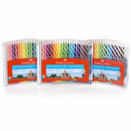 [120124PLA] Color largo Hexagonal Estuche Rigido Faber 24 colores