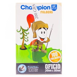 [135107] Folder Amarillo Champion Paper King Oficio 200gr. 100PCS