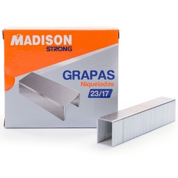 [8387] Grapas 23/17 Niqueladas STRONG MADISON 1000pcs. Capacidad 160 hjs. de 75 grs.