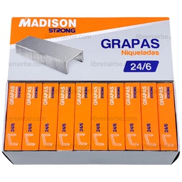 [7132 / 8380] Grapas 24/6 niqueladas 24/6 MADISON 10x1000pcs