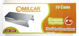 [3621] Grapas Niquelados Nro10 10*1000PCS MILCAR