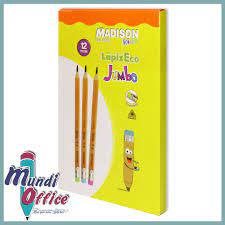 Lapiz Negro Jumbo C/Borrador Madison 24 pcs