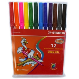 [7912] Marcador escolar stabilo yippy - 12 colores