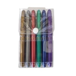 [22246-1/MM-6C] Marcador febriel para superficies oscuras (azul, plata, lila, rojo, verde y dorado) 6Pcs
