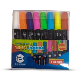 [507] Marcador tiza liquida Benma 8 colores