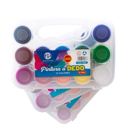 [FP12] Pintura al dedo BENMA 12 colores de 20ML en Estuche Rigido