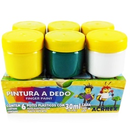 [PIN-DE-AC-6CP] Pintura al dedo PEQUEÑO Acrilex 6 colores 15ml