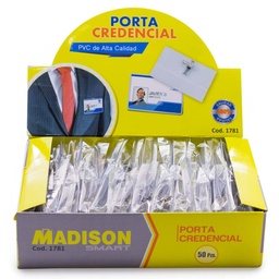 [1781] Porta credencial HORIZONTAL MADISON 9X5.5cm 50PCS