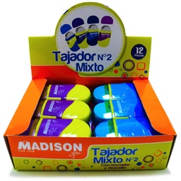 [7218] Tajador Giratorio c.Borrador y deposito Madison 12pcs