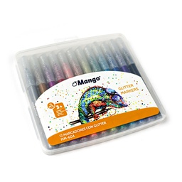 [MM604] Marcador con Glitter MANGO de 12 Colores