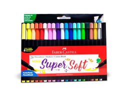 Marcador SUPER SOFT Faber Castell 20 colores