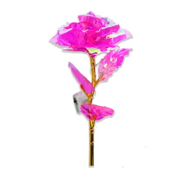 [R24CM] Flor - rosa individual con luces 24cm